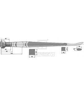 Spjut Skedformat M30 1100mm Kverneland