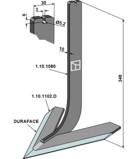 Tine with share 200mm - DURAFACE