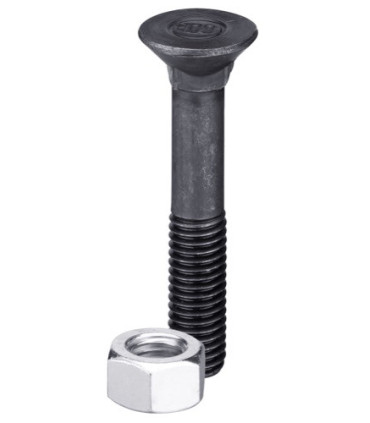 Plough bolt DIN 608 M12 x 1,75 x 85 with hexagon nut