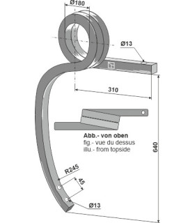Double coil spring, right