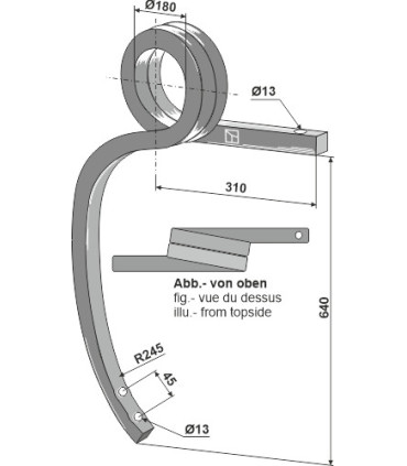 Double coil spring, right