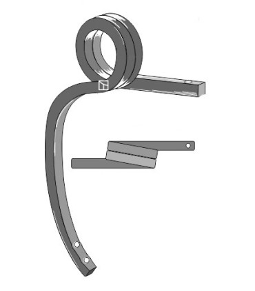 Double coil spring, right