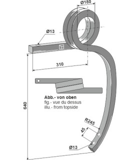 Double coil spring, left