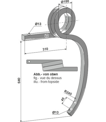 Double coil spring, left