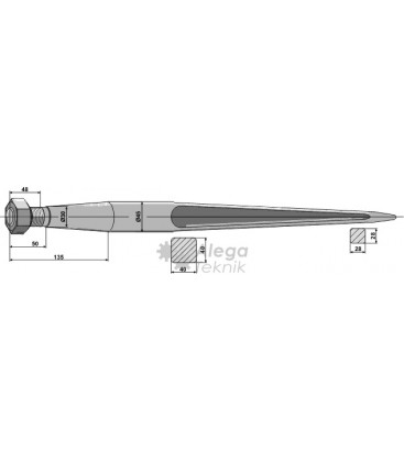 Spjut M28 1400 mm nr 36 Kverneland