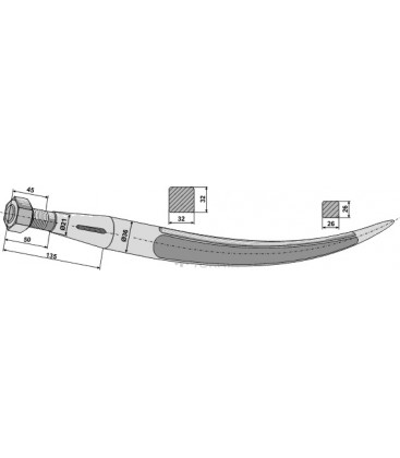 Spjut M20 680 mm nr 63 Kverneland