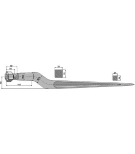 Spjut M20 810 mm nr 34 Kverneland