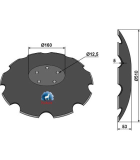 Notched disc Ø510x5