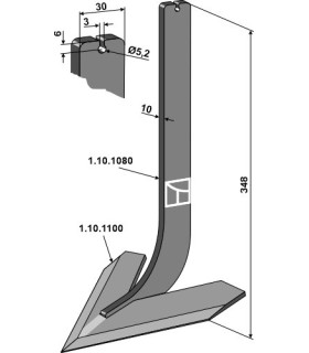 Tine with share 160mm