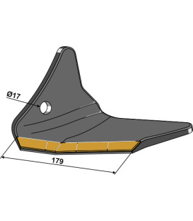 Replacement wing Hard metal - left