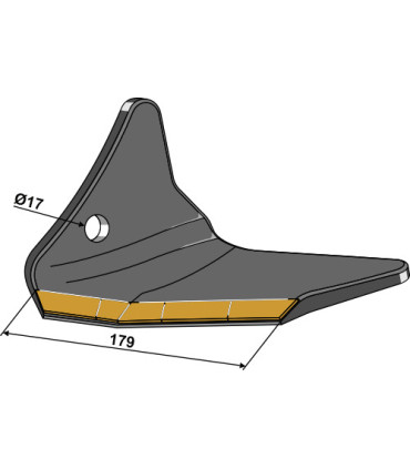 Replacement wing Hard metal - left