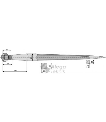 Spjut M20 680 mm nr 9,10 Trima Alö