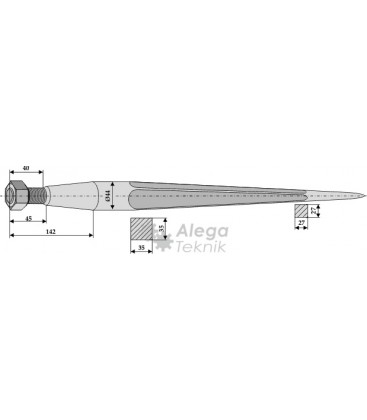 Spjut M28 810 mm nr 21,33 Weidemann Howard Stoll Trima Bressel Hydrac Parmiter