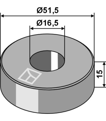 Distance bush 15xØ16,5xØ51,5