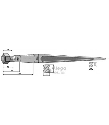 Spjut M22 900 mm nr 9,10,16 Trima