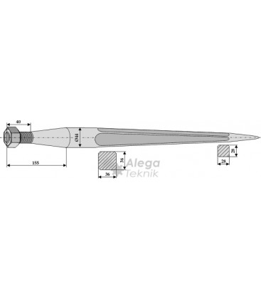 Spjut M27 840 mm nr 33 Strautmann