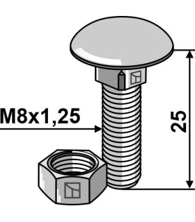 Bolt M8 galvanized with nut