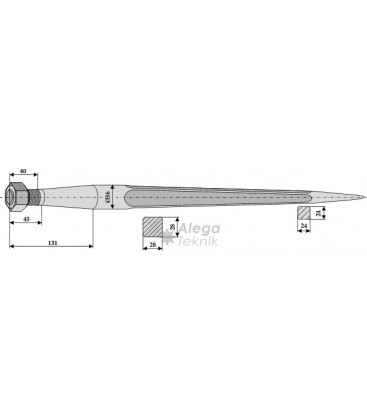 Spjut M22 600 mm nr 9,10,31 Schäffer Weidemann