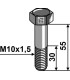 Hexagon bolt M10x1,5x55 without nut