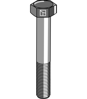 Hexagon bolt M12x1,75x70 without nut