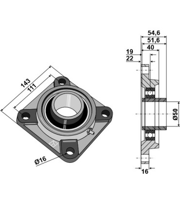 Tension bearing UCF - Ø50