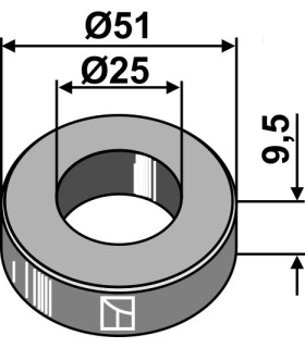 Washer Ø51x9,5xØ25