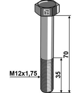 Machine screw M12 - DIN931 - 12.9