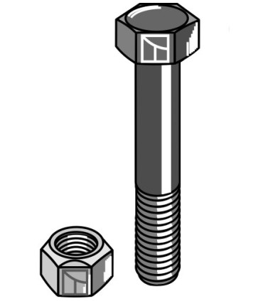 Bolt with self-locking nut - M8 x 1,25