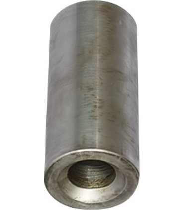 Welding bush for tine with locking piston