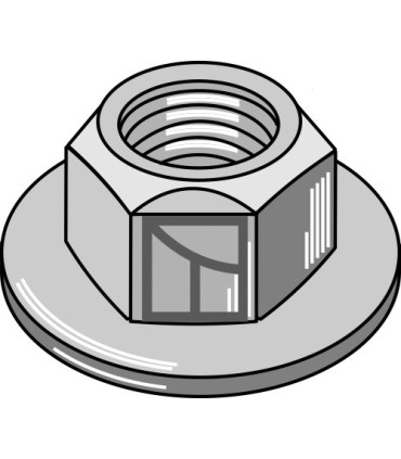 Prevailing torque type hexagon flange nut, all metal nut