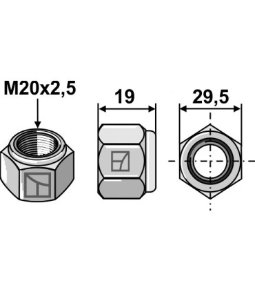Self-locking nut M20x2,5