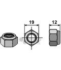 Lås mutter nylock M12 8.8