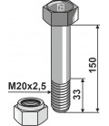 Bolt with self-locking nut - M20x2,5