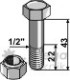 Bult med låsmutter Taarup 1/2"UNF L43mm