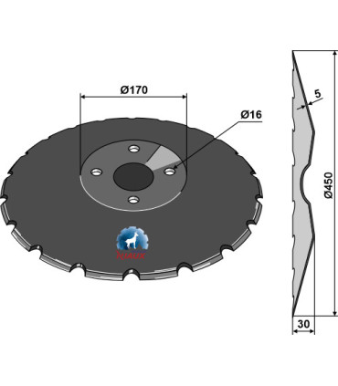 Notched disc Ø450x5
