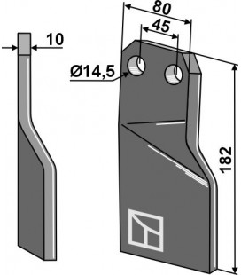 Rotary tine - left model