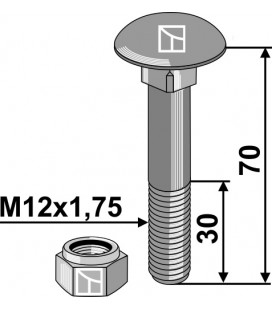 Saucer-head screws with self-locking nut