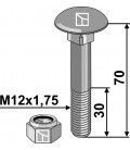 Saucer-head screws with self-locking nut