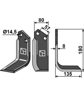 Fräskniv 180x80mm hö Breviglieri
