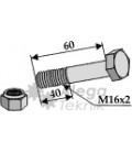 Bult med låsmutter M16x2-10.9 Kuhn Vogel u. Noot Claas Ferri Nobili