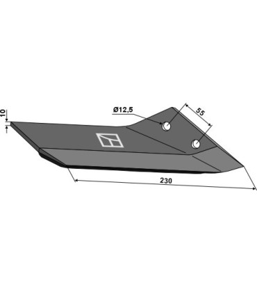 Replacement wings - hard metal faced - back side - right