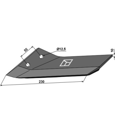 Replacement wings - hard metal faced - back side - left