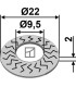 Blocking washer Ø22x2xØ9,5