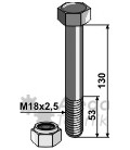 Bult med låsmutter M18x2,5-10.9 Dragone