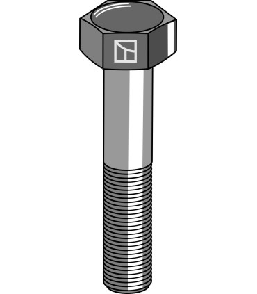 Hexagon bolt M16x2x65 without nut