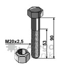 Bult med låsmutter M20-10.9 Perfect