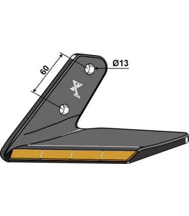 Replacement wing Hard metal - left