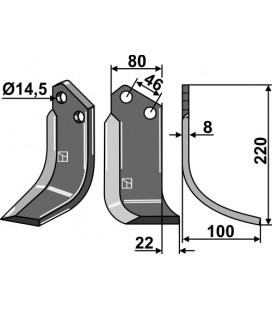 Fräskniv 220x80mm hö Breviglieri