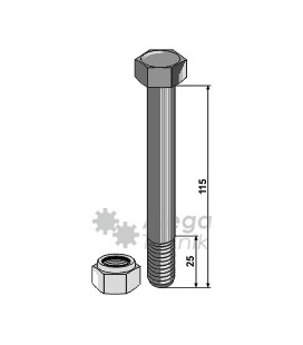 Bult med låsmutter M16x1,5-8.8 Noremat Nicolas S.M.A. Mulag Rousseau