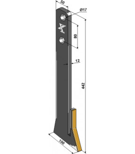 Furrow opener 68° - Hard metal